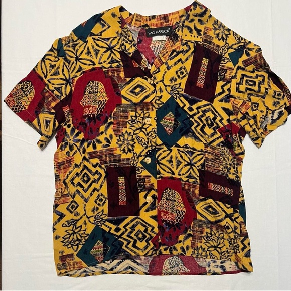 Sag Harbor Red and Yellow Patterned Top - Picture 1 of 5